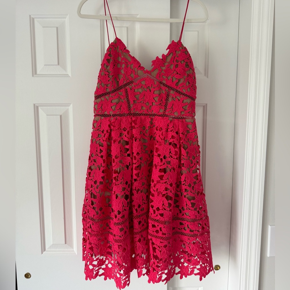 Self-Portrait Mini Azaelea Dress hot pink